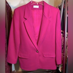 Vintage Womens Wool Pink Blazer Size 14
